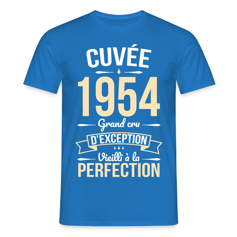 T-shirt Homme - Anniversaire 71 Ans - Cuvée 1954 - bleu royal