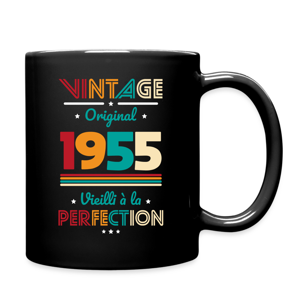Mug uni - Anniversaire 70 Ans - Vintage Original 1955 - noir