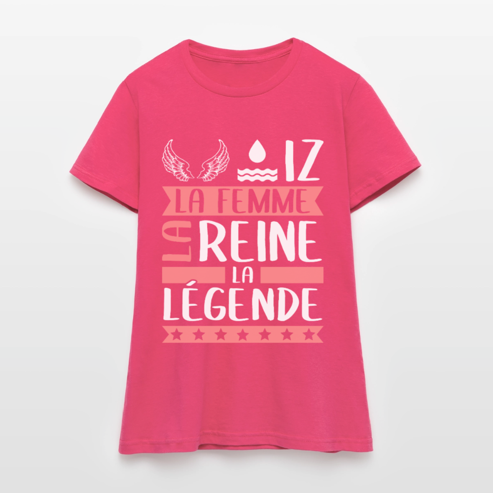 T-shirt femme Héloïse rébus – La femme, la reine, la légende - rose azalée