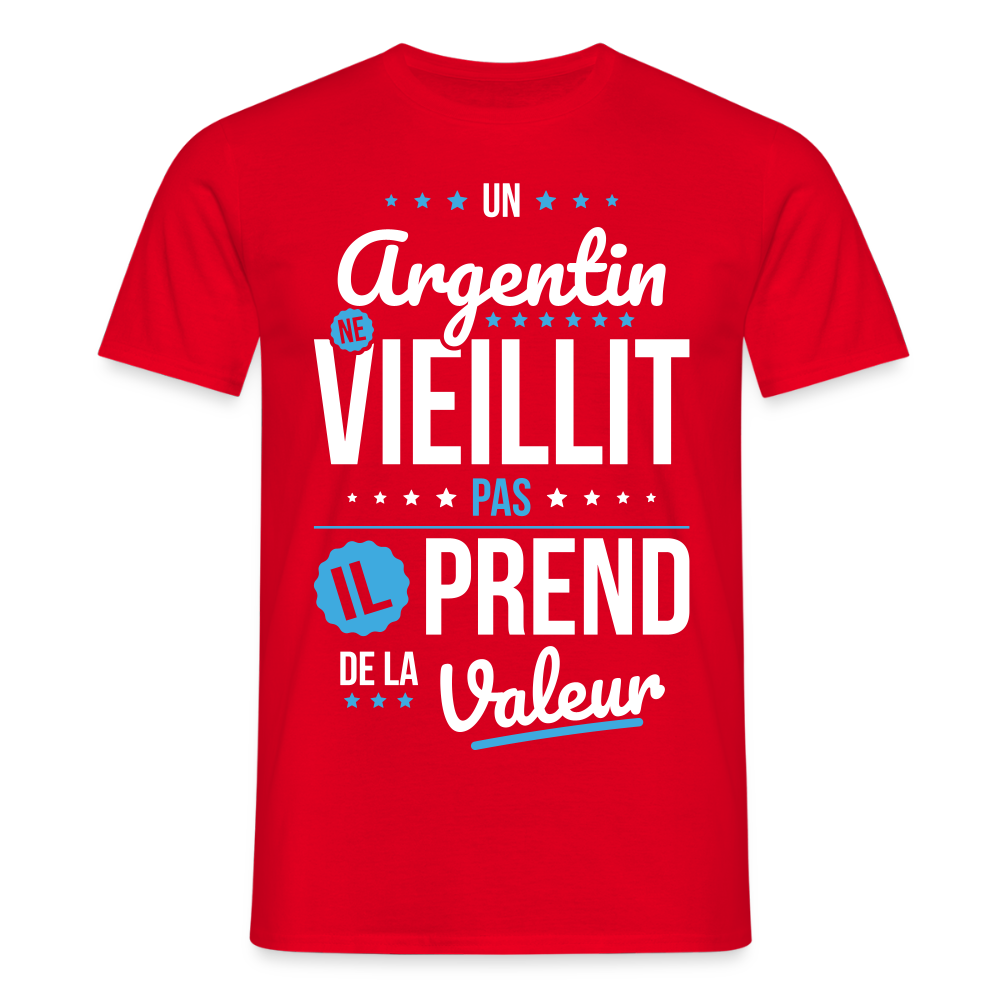 T-shirt Homme - Un Argentin ne vieillit pas - rouge