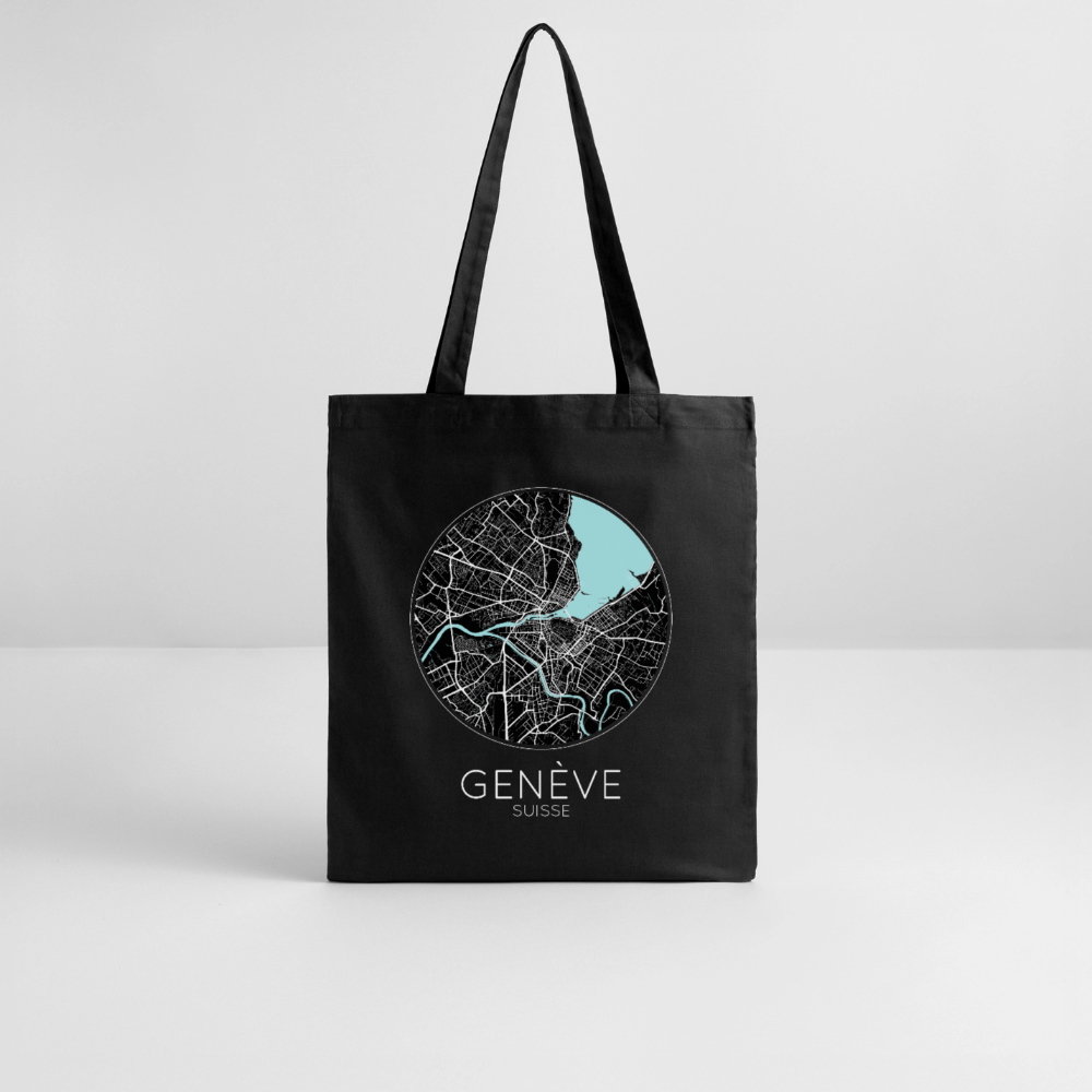 Tote Bag Genève Bio – Plan de Genève - noir