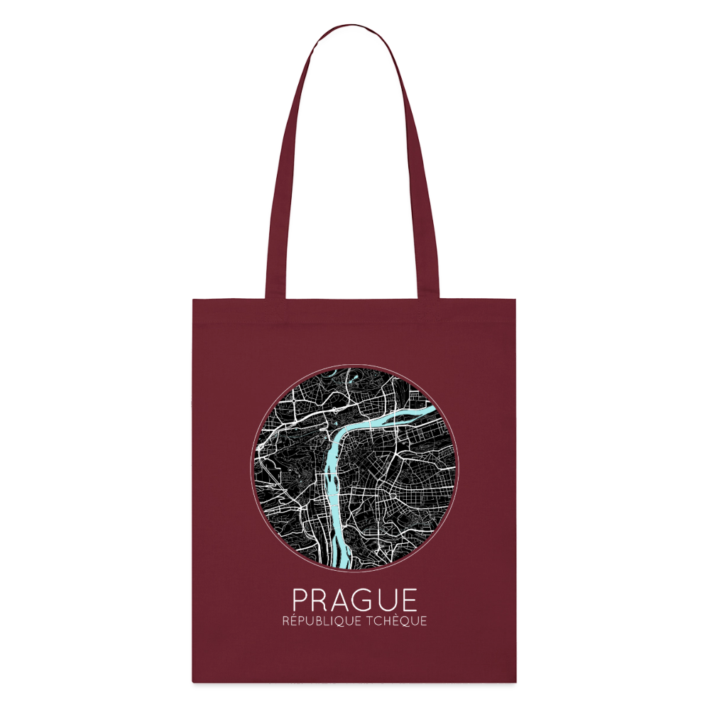 Tote Bag Prague Bio – Plan de Prague - bordeaux