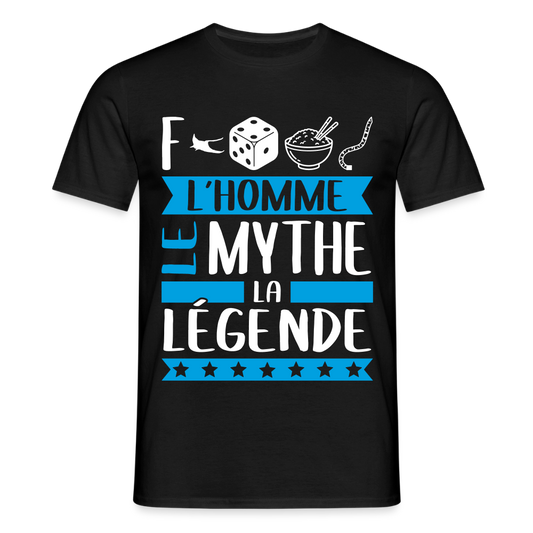 T-shirt homme Frédéric rébus – L’homme, le mythe, la légende - noir