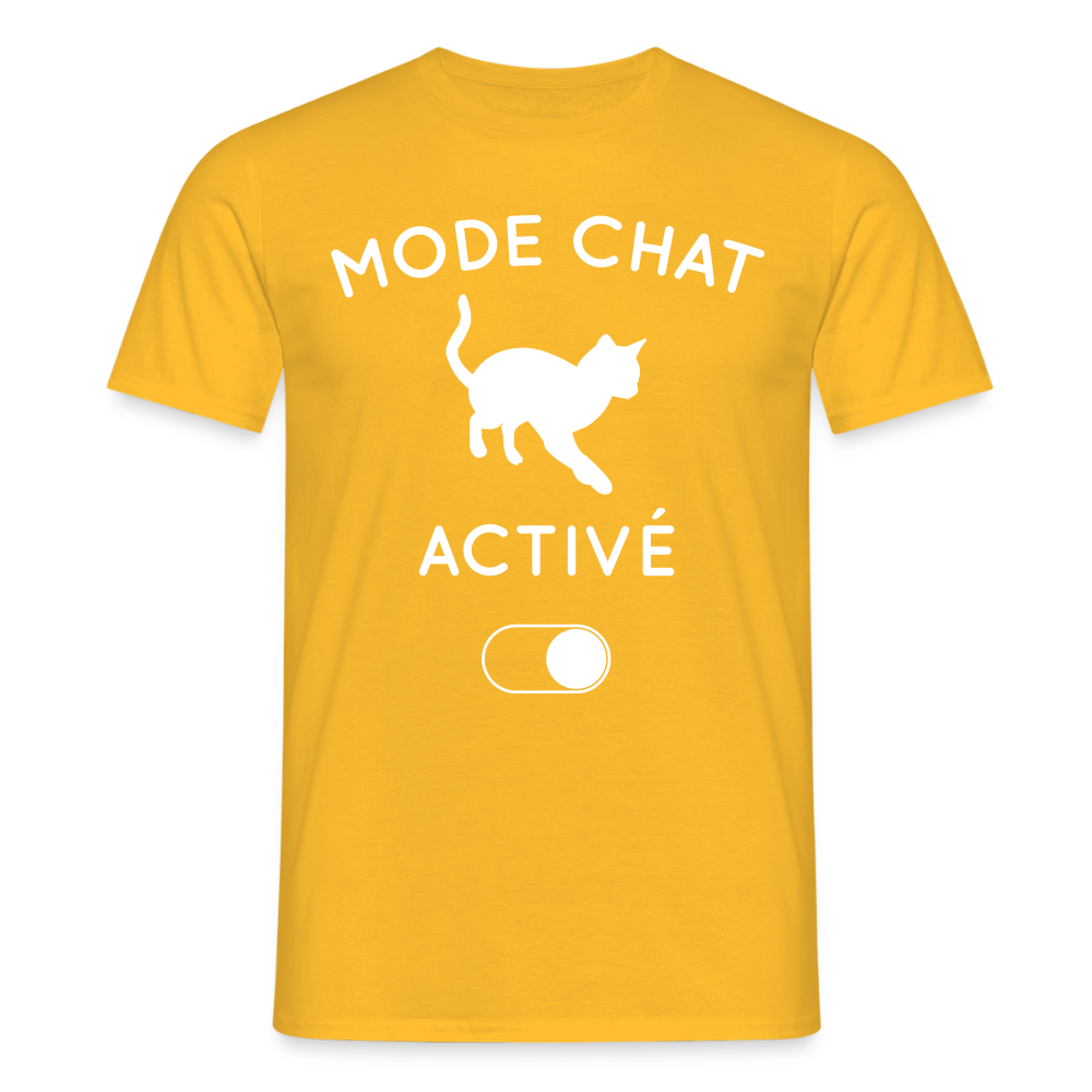 T-shirt Homme - Mode chat activé - jaune