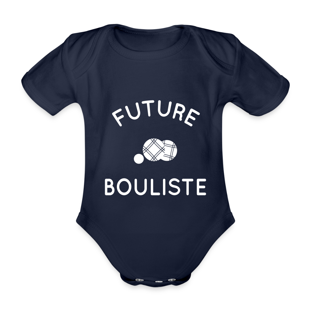 Body Bébé bio manches courtes - Future bouliste - marine foncé