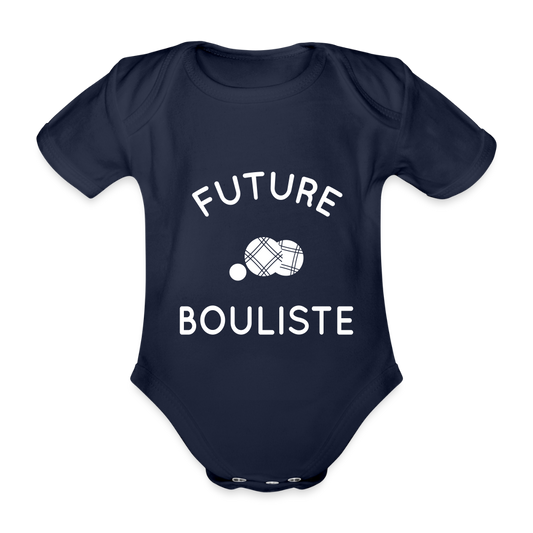 Body Bébé bio manches courtes - Future bouliste - marine foncé