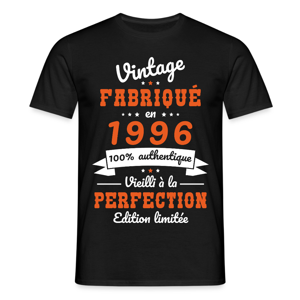 T-shirt anniversaire homme 30 ans – Vintage 1996 - noir