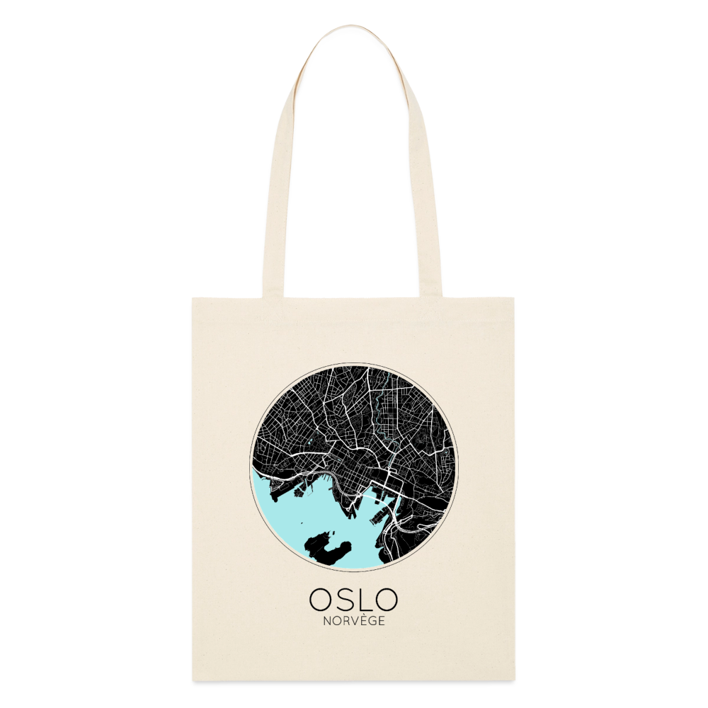 Tote Bag Oslo Bio Coloris Clair – Plan d'Oslo - écru doux