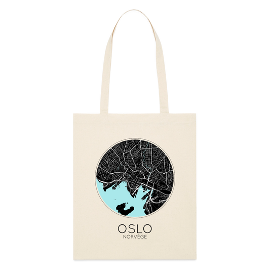 Tote Bag Oslo Bio Coloris Clair – Plan d'Oslo - écru doux