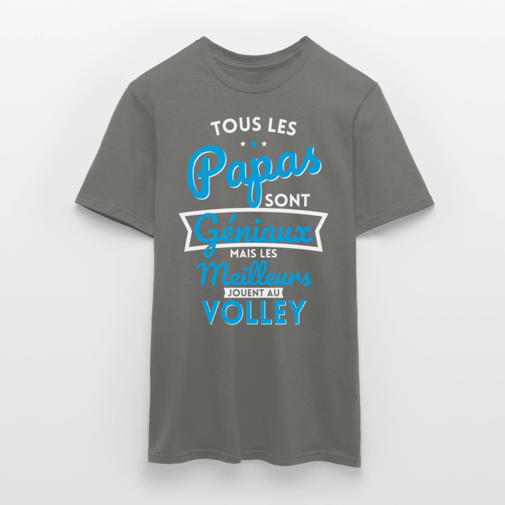 T-shirt Homme - Papas géniaux - Les meilleurs jouent au volley - gris graphite