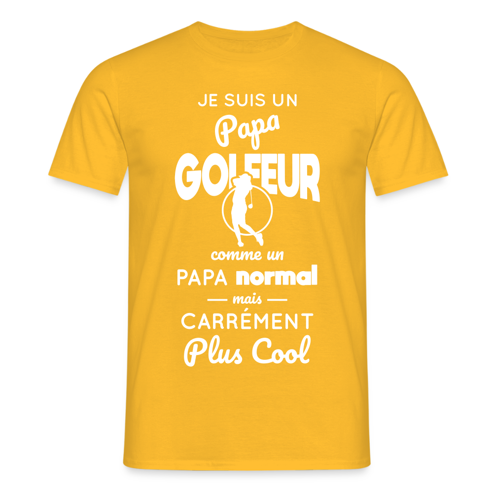 T-shirt Homme - Papa golfeur plus cool - jaune