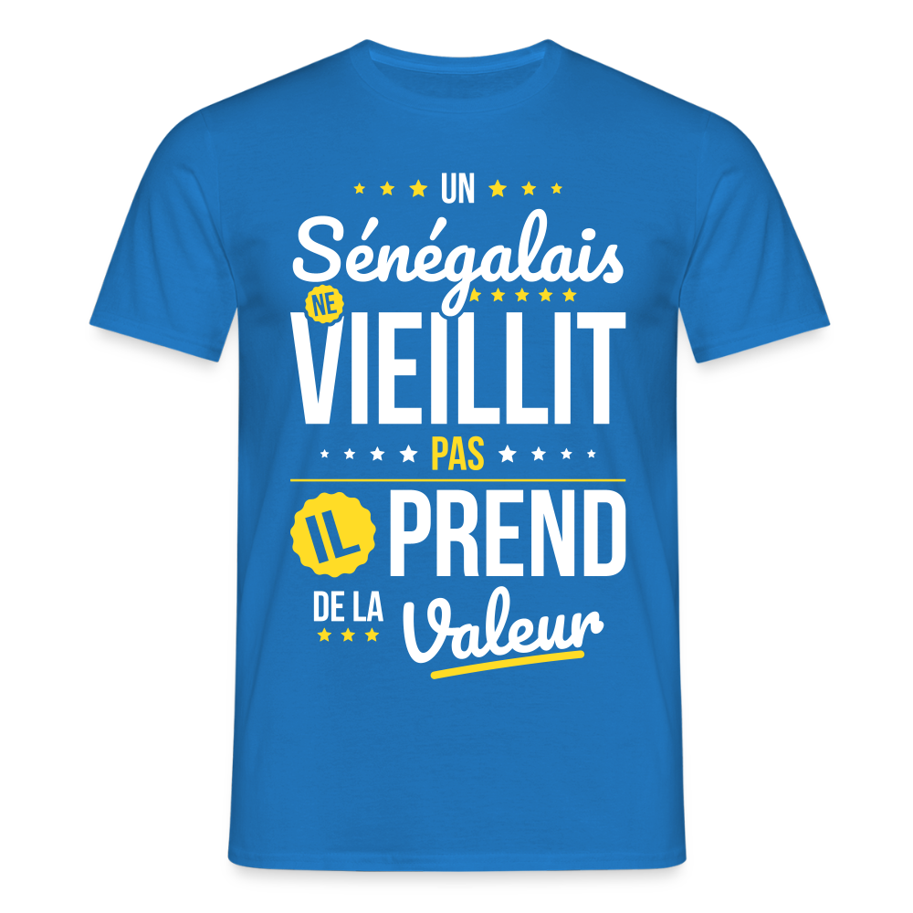 T-shirt Homme - Un Sénégalais ne vieillit pas - bleu royal