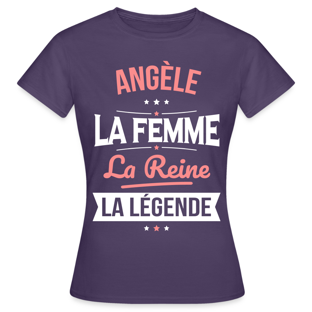 T-shirt Femme - Angèle - la Femme - la Reine - la Légende - violet foncé