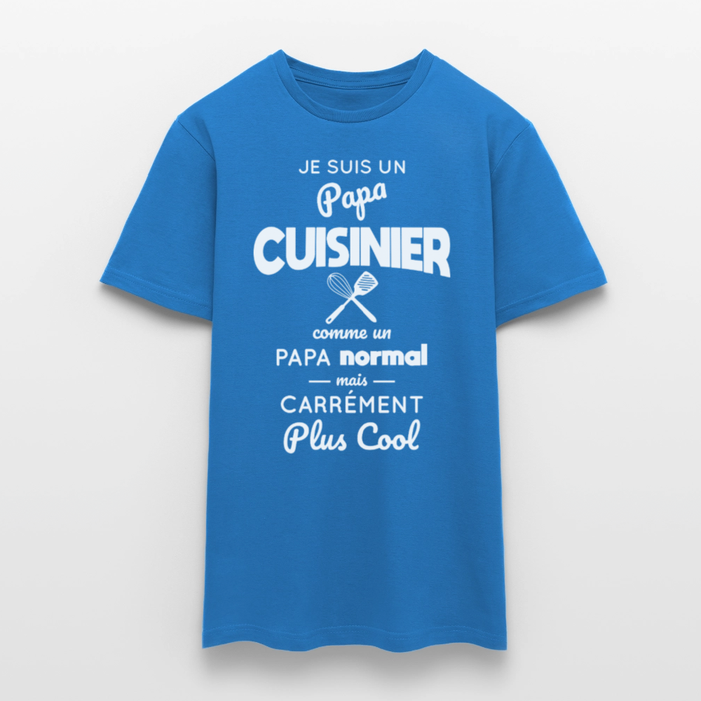 T-shirt Homme - Papa cuisinier plus cool - bleu royal