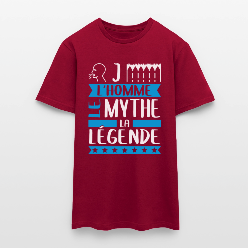 T-shirt homme Roger rébus – L’homme, le mythe, la légende - rouge brique
