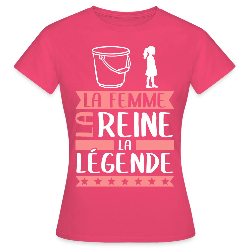 T-shirt femme Sophie rébus – La femme, la reine, la légende - rose azalée