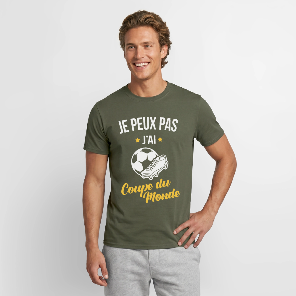 T-shirt Homme - Je peux pas j'ai Coupe du Monde - vert militaire
