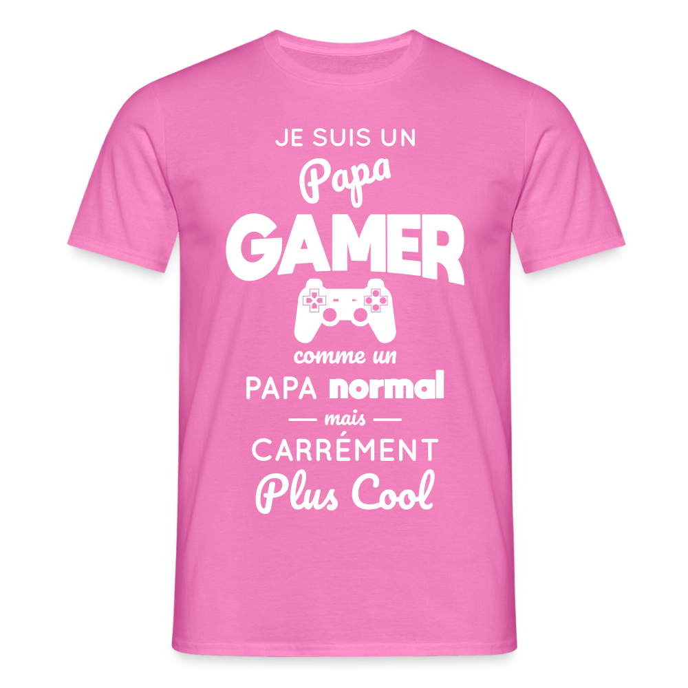 T-shirt Homme - Papa gamer plus cool - rose