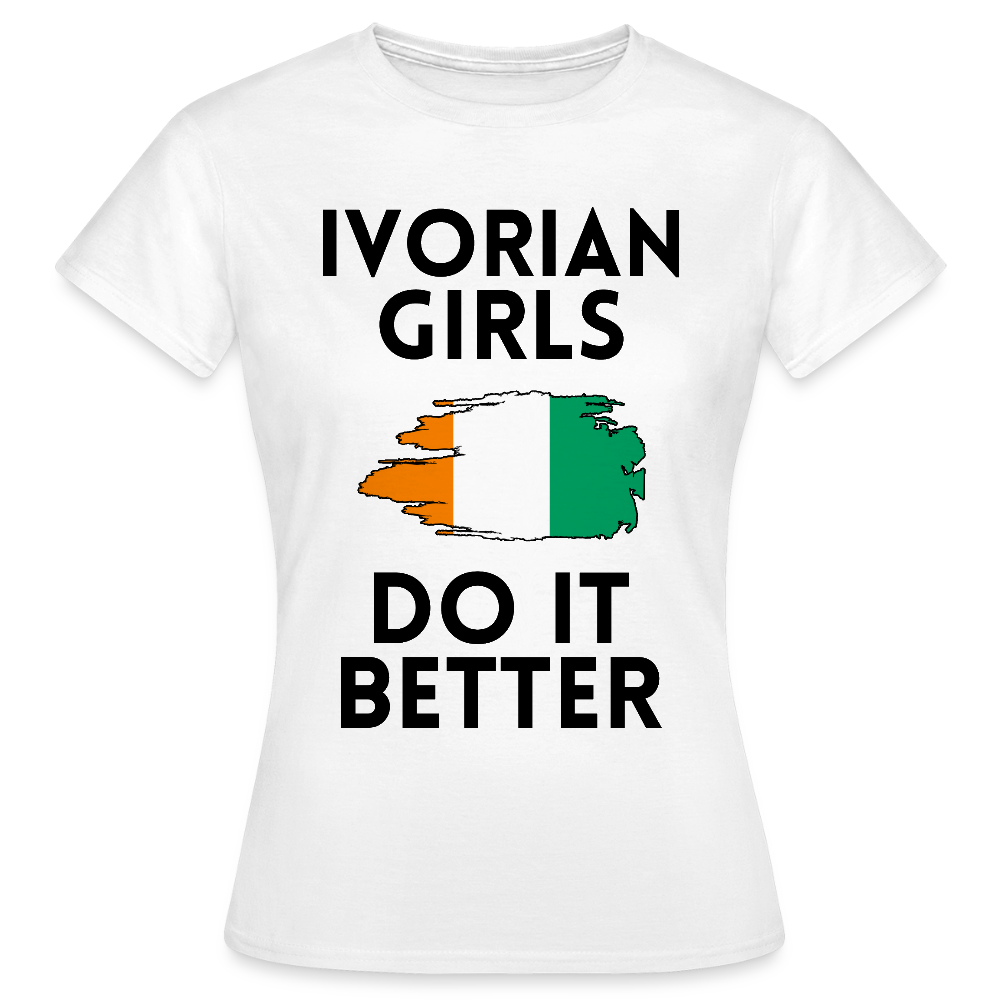 T-shirt femme coloris clair - Ivorian Girls Do It Better - blanc