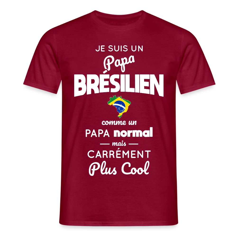 T-shirt Homme - Papa Brésilien Plus Cool - rouge brique