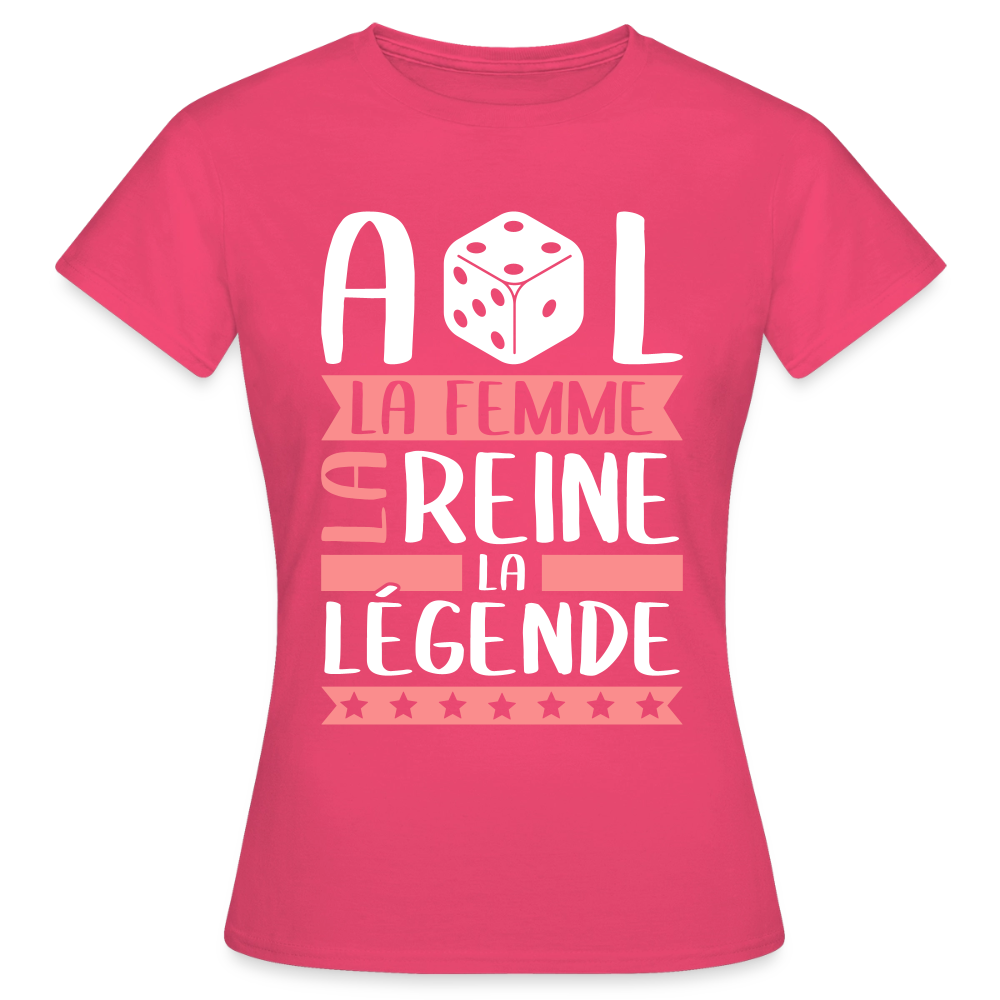 T-shirt femme Adèle rébus – La femme, la reine, la légende - rose azalée