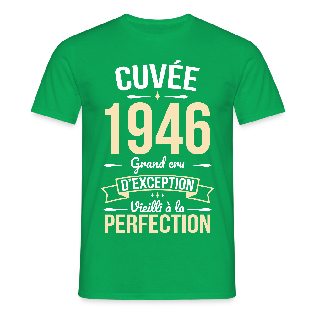 T-shirt anniversaire homme 80 ans – Cuvée 1946, Grand cru d’exception - vert