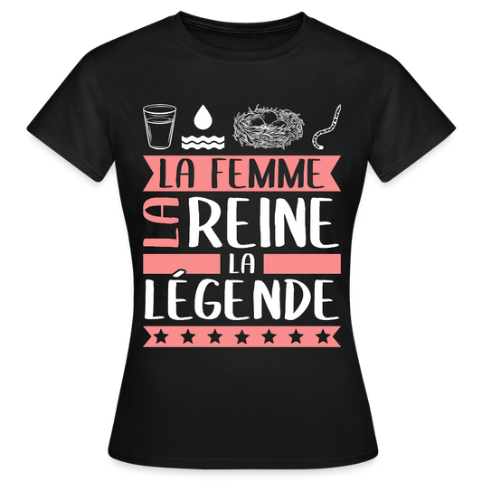 T-shirt femme Véronique rébus – La femme, la reine, la légende - noir