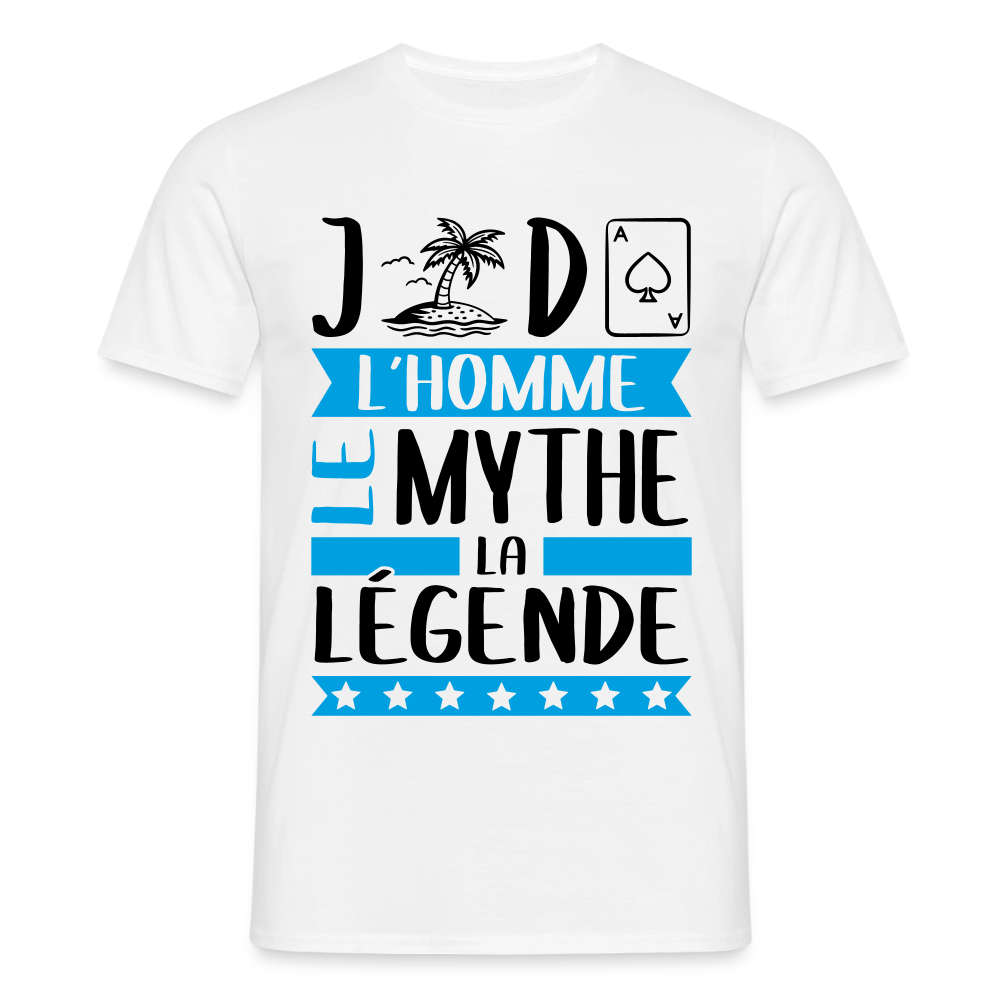 T-shirt homme coloris clair Gildas en rébus – L’homme, le mythe, la légende - blanc