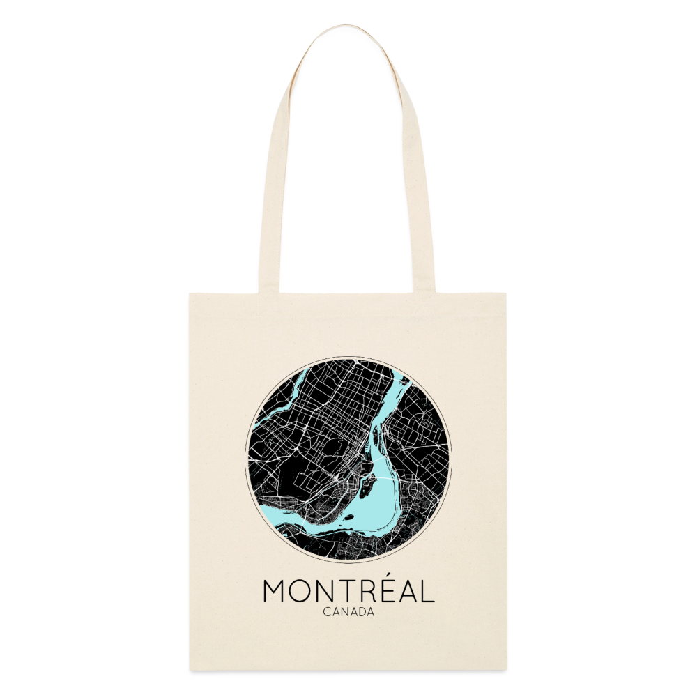 Tote Bag Montréal Bio Coloris Clair – Plan de Montréal - écru doux