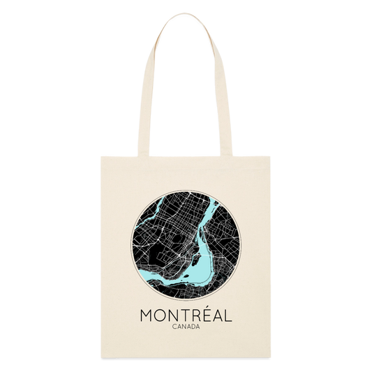Tote Bag Montréal Bio Coloris Clair – Plan de Montréal - écru doux