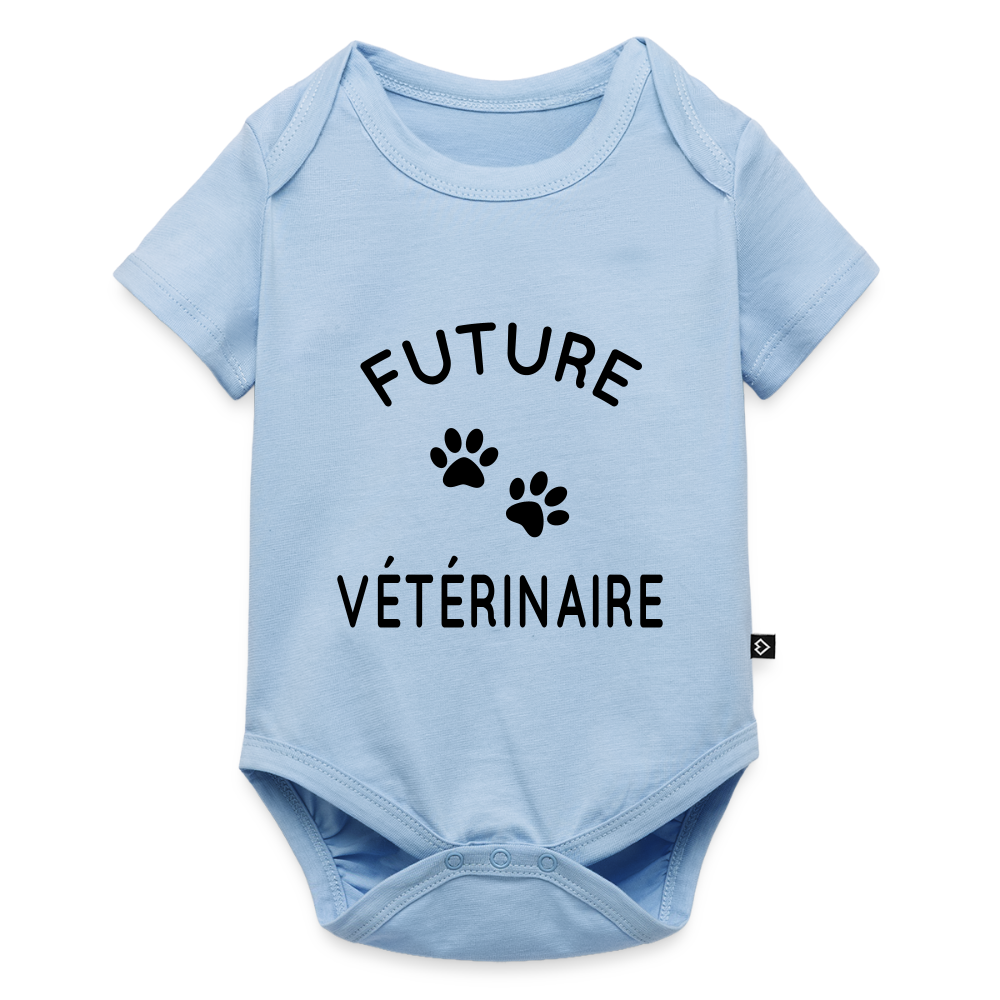 Body Bébé bio manches courtes - Future vétérinaire - bleu clair