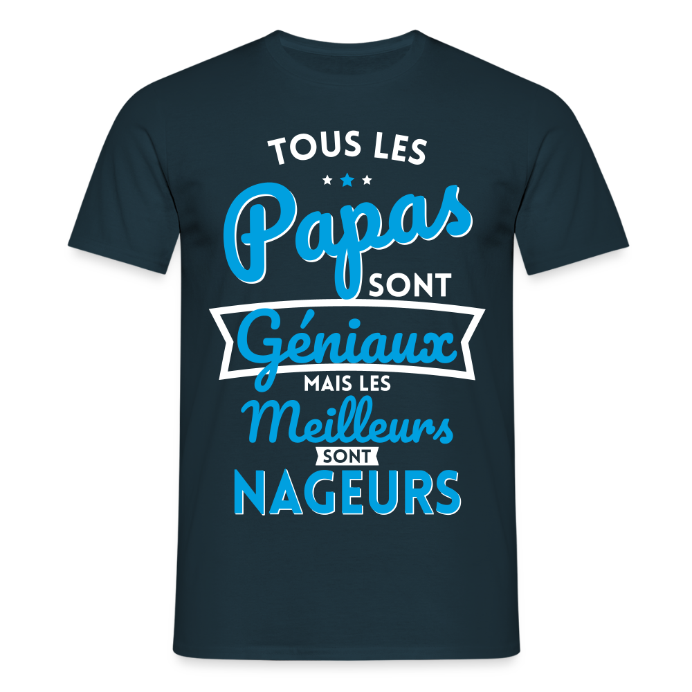 T-shirt Homme - Papas géniaux - Les meilleurs sont nageurs - marine