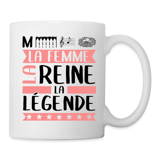 Mug blanc Mélanie rébus – La femme, la reine, la légende - blanc