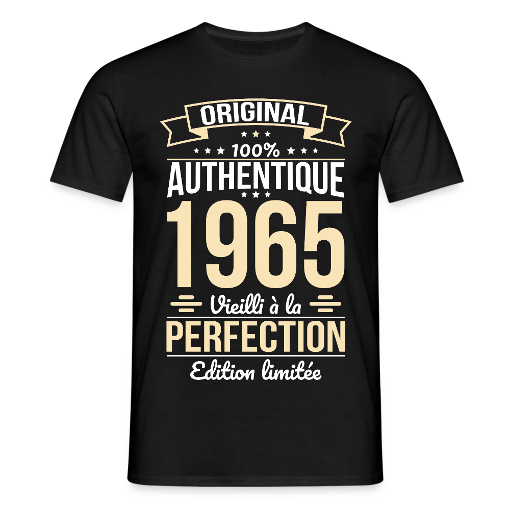 T-shirt Homme - Anniversaire 60 Ans - Original 1965 - noir