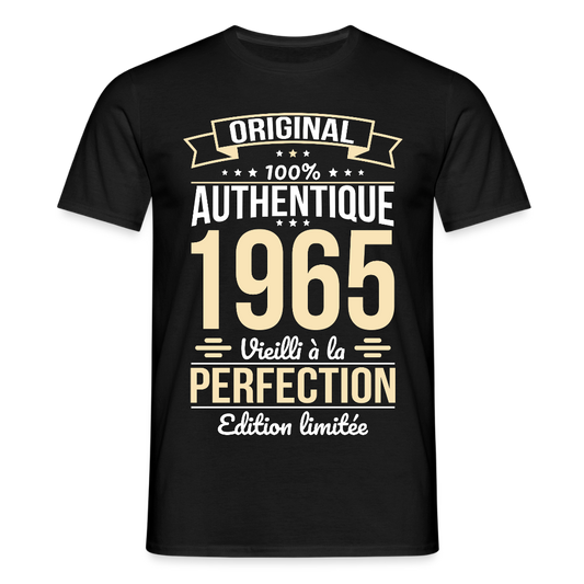 T-shirt Homme - Anniversaire 60 Ans - Original 1965 - noir