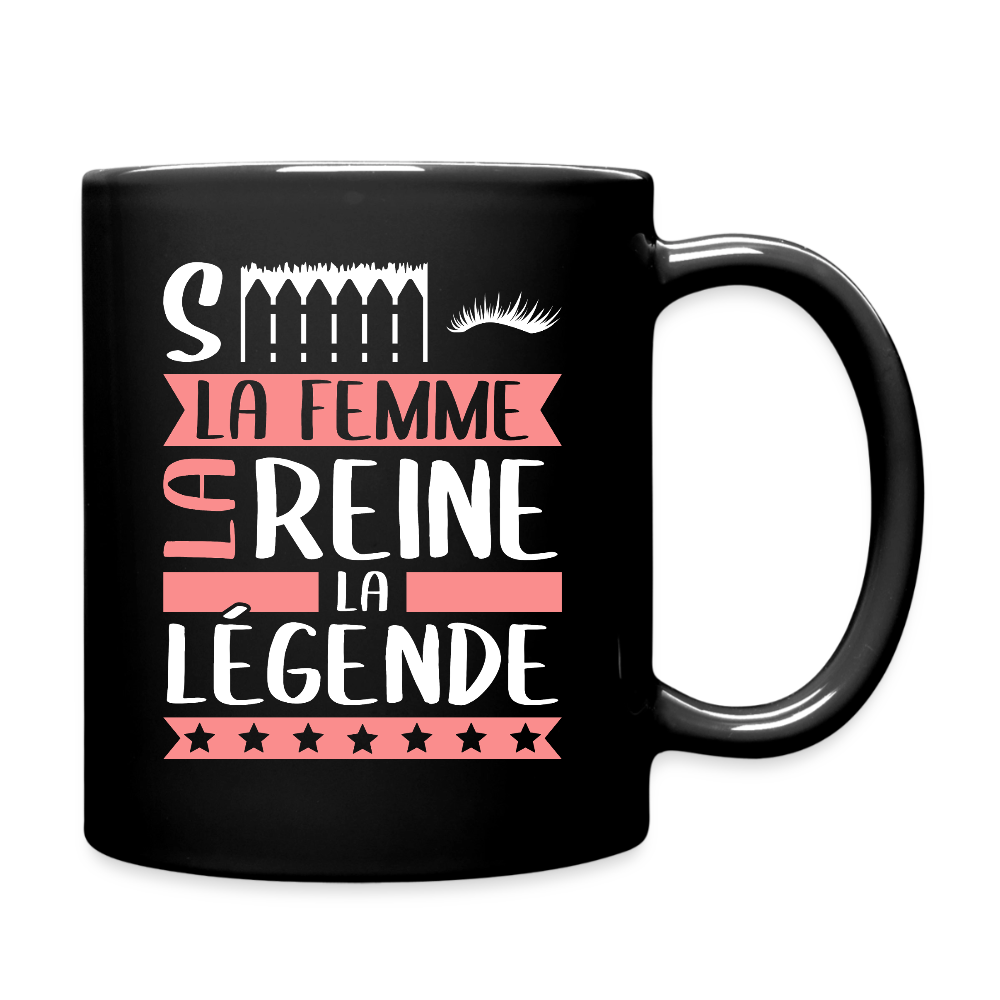 Mug uni Cécile rébus – La femme, la reine, la légende - noir
