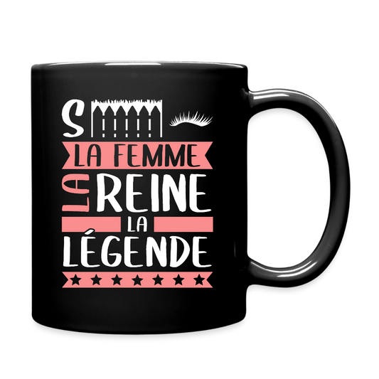 Mug uni Cécile rébus – La femme, la reine, la légende - noir