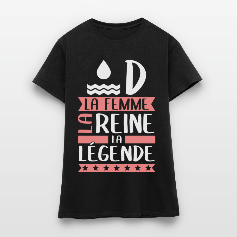 T-shirt femme Aude rébus – La femme, la reine, la légende - noir