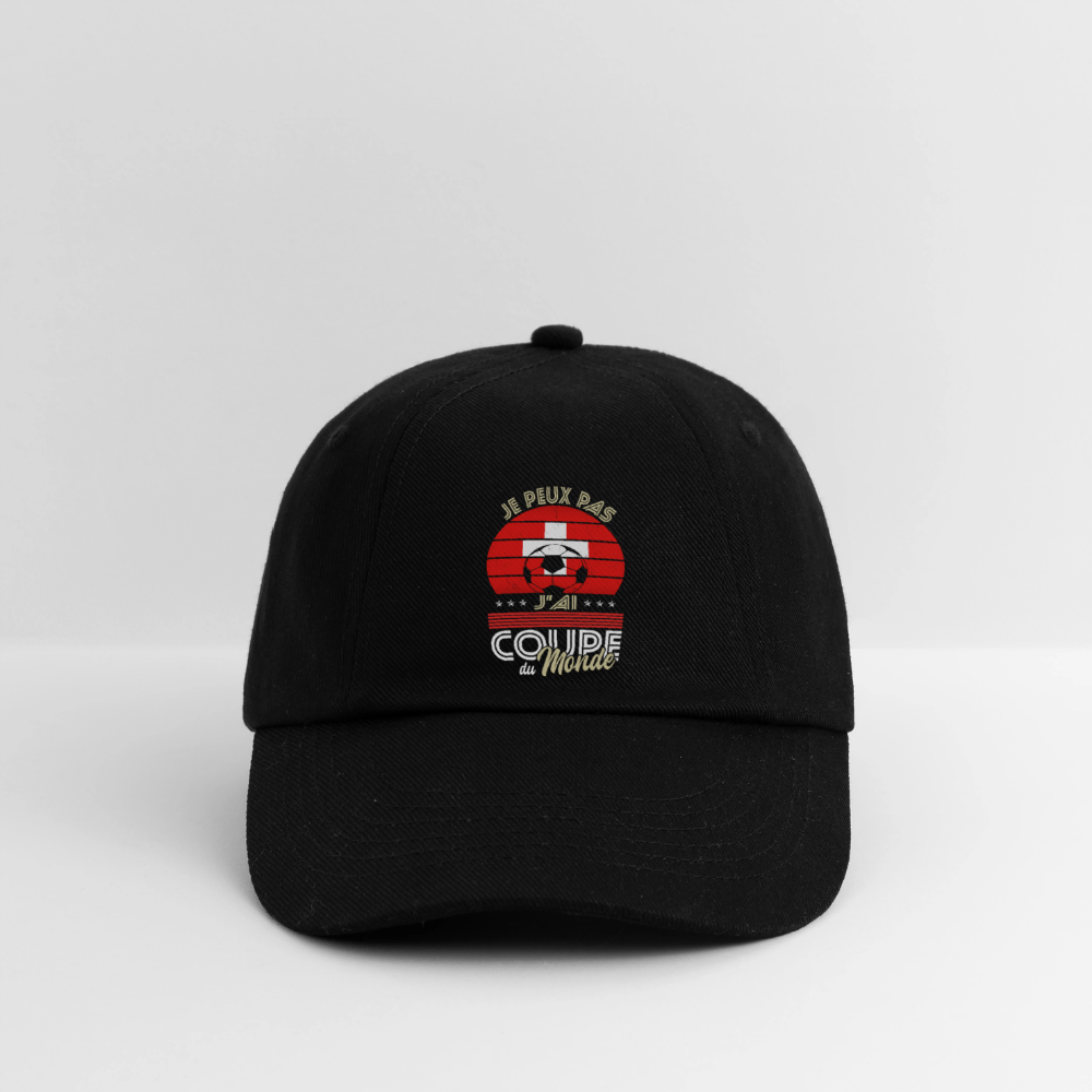 Casquette classique - Je peux pas j'ai Coupe du Monde - Suisse - noir/noir