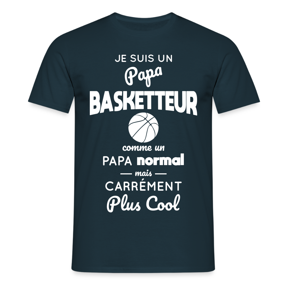 T-shirt Homme - Papa basketteur plus cool - marine