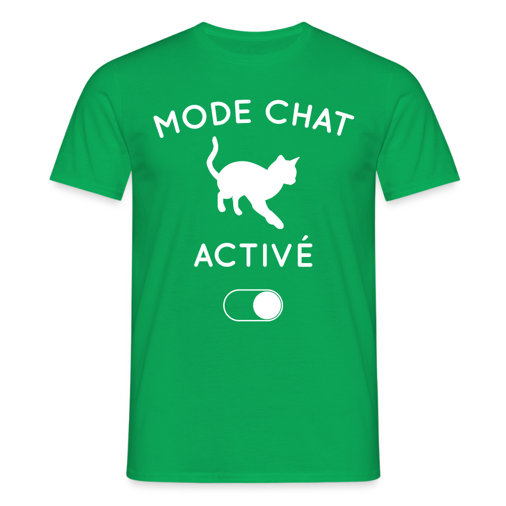 T-shirt Homme - Mode chat activé - vert