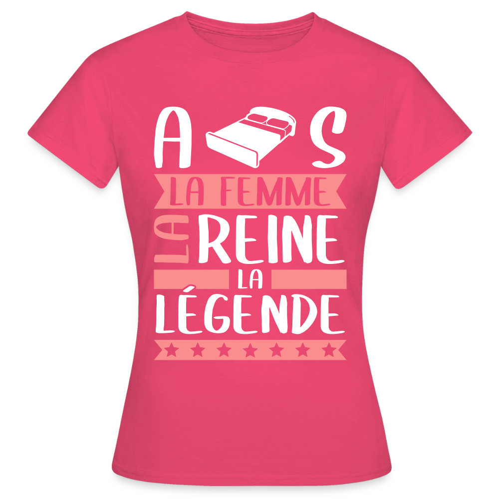T-shirt femme Alice rébus – La femme, la reine, la légende - rose azalée