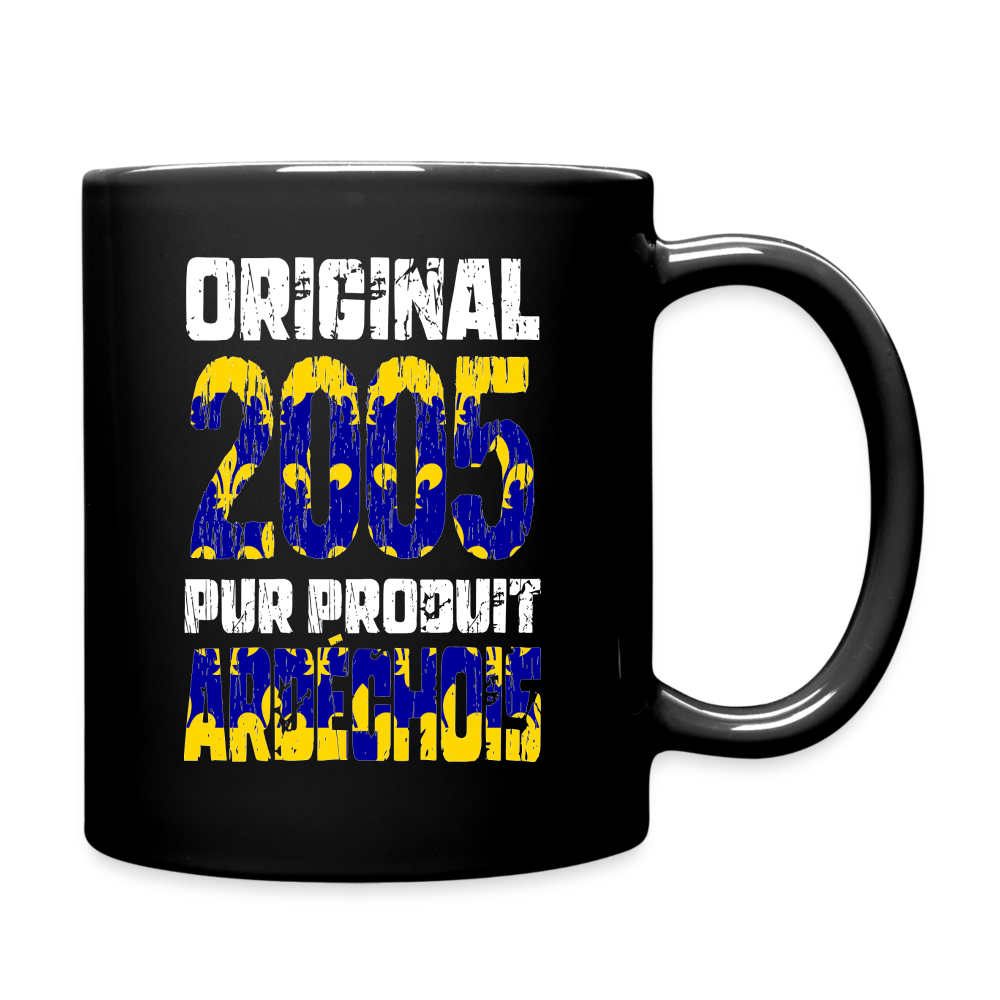 Mug uni - Anniversaire 20 Ans - Original 2005 - Pur produit Ardéchois - noir
