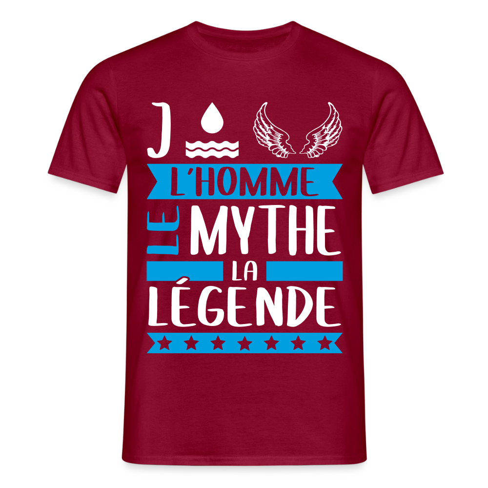 T-shirt homme Joël rébus – L’homme, le mythe, la légende - rouge brique