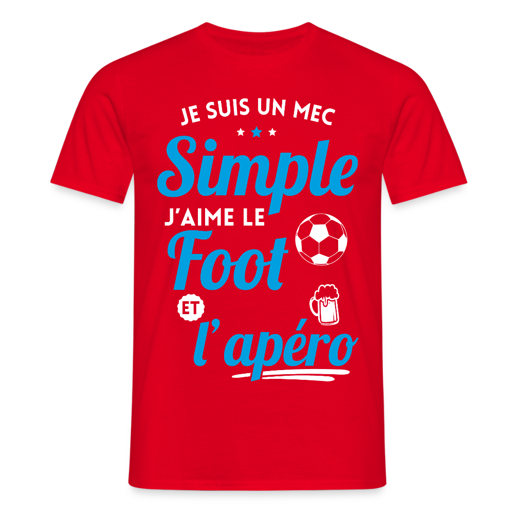 T-shirt Homme -  J'aime le foot et l'apéro - rouge