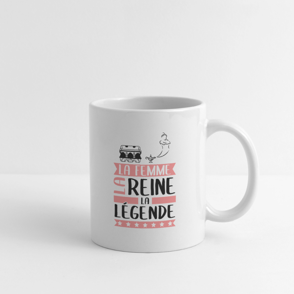 Mug blanc Eugénie rébus – La femme, la reine, la légende - blanc