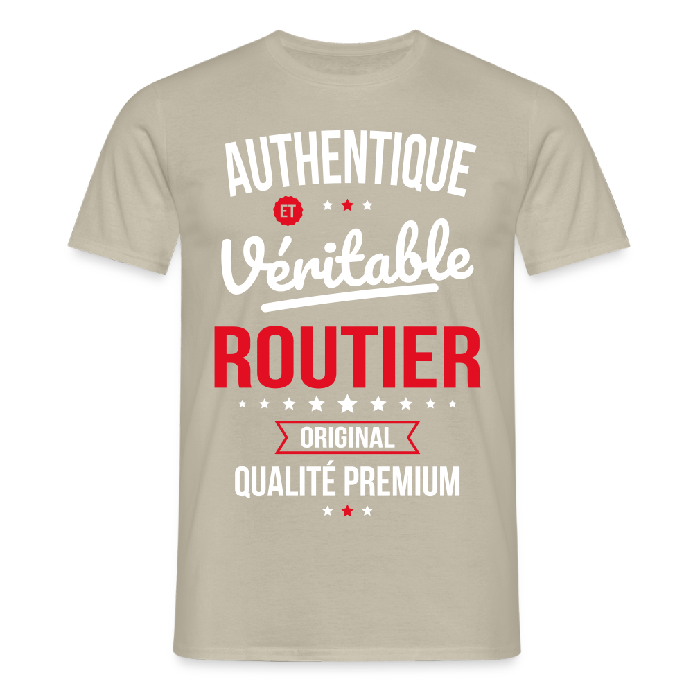 T-shirt Homme - Authentique et véritable Routier - beige sable