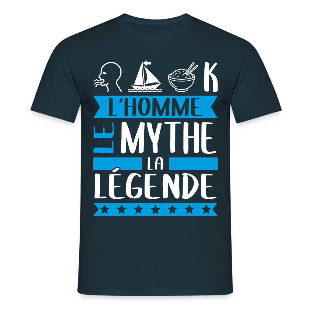 T-shirt homme Romaric rébus – L’homme, le mythe, la légende - marine