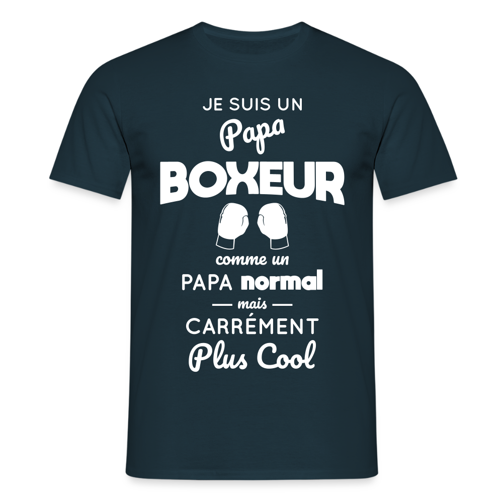 T-shirt Homme - Papa boxeur plus cool - marine
