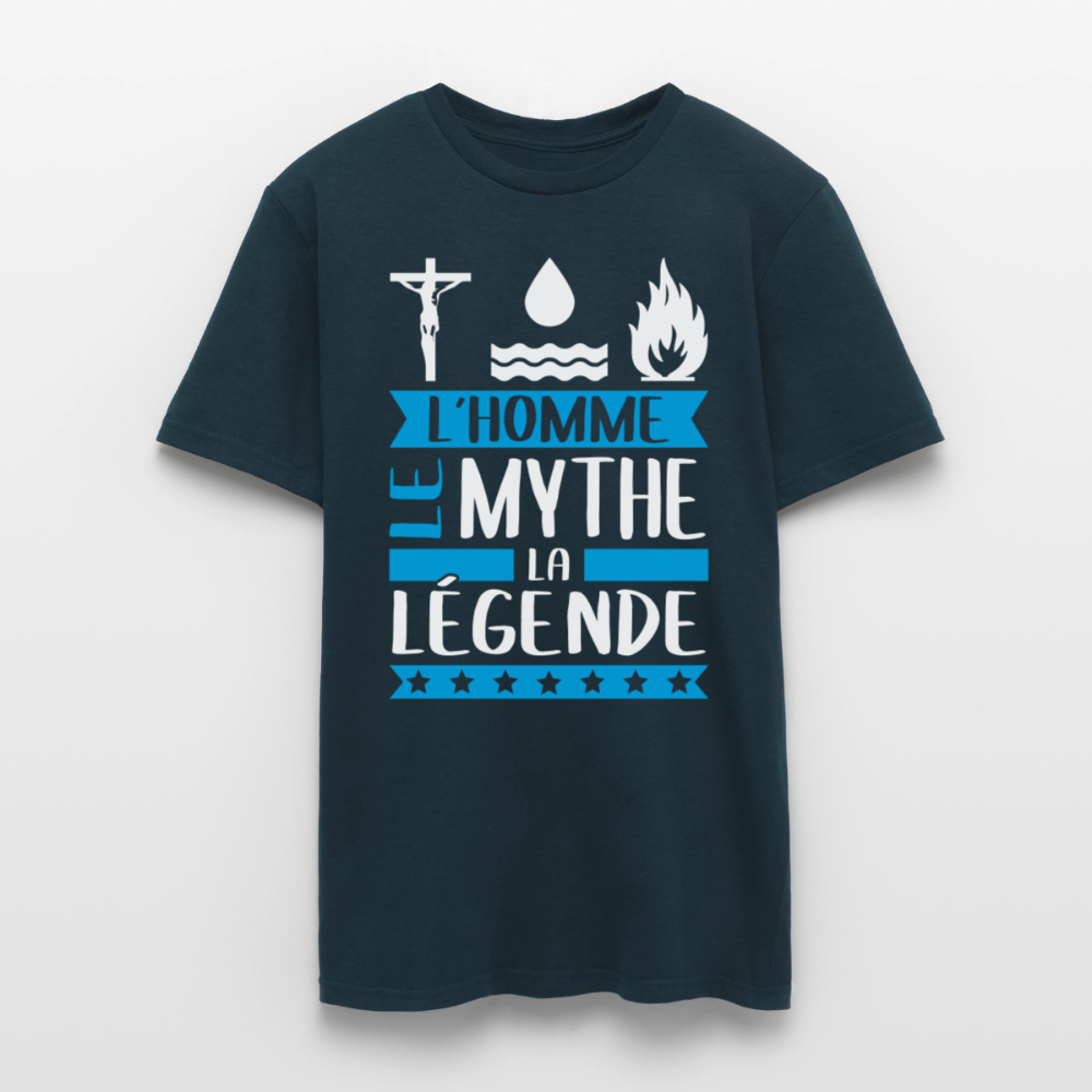 T-shirt homme Christophe rébus – L’homme, le mythe, la légende - marine